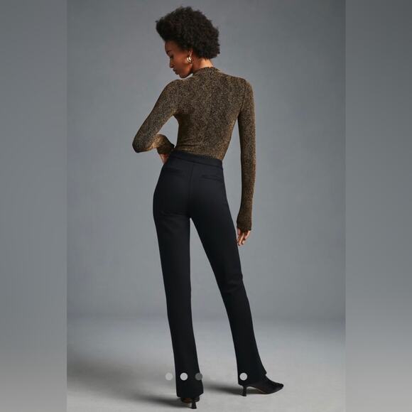 MAEVE by ANTHROPOLOGIE   NWT  Black Ankle Zip Pants Size 0 High Rise Slim Leg - Picture 9 of 15